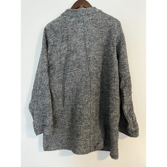 Pure J Jill Jacket Women’s L Large Gray Rayon Wool Snap Front Mandarin Collar - Picture 3 of 8